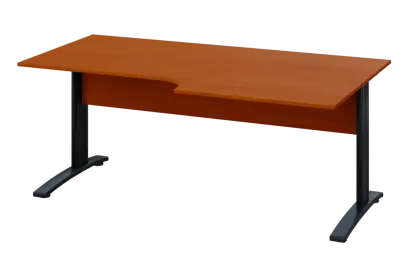 ERK 18 - 188 stůl kancelářský, rohový, pravý, kovová podnož černá, deska 18 mm, široký 1800 mm, třešeň šumavská